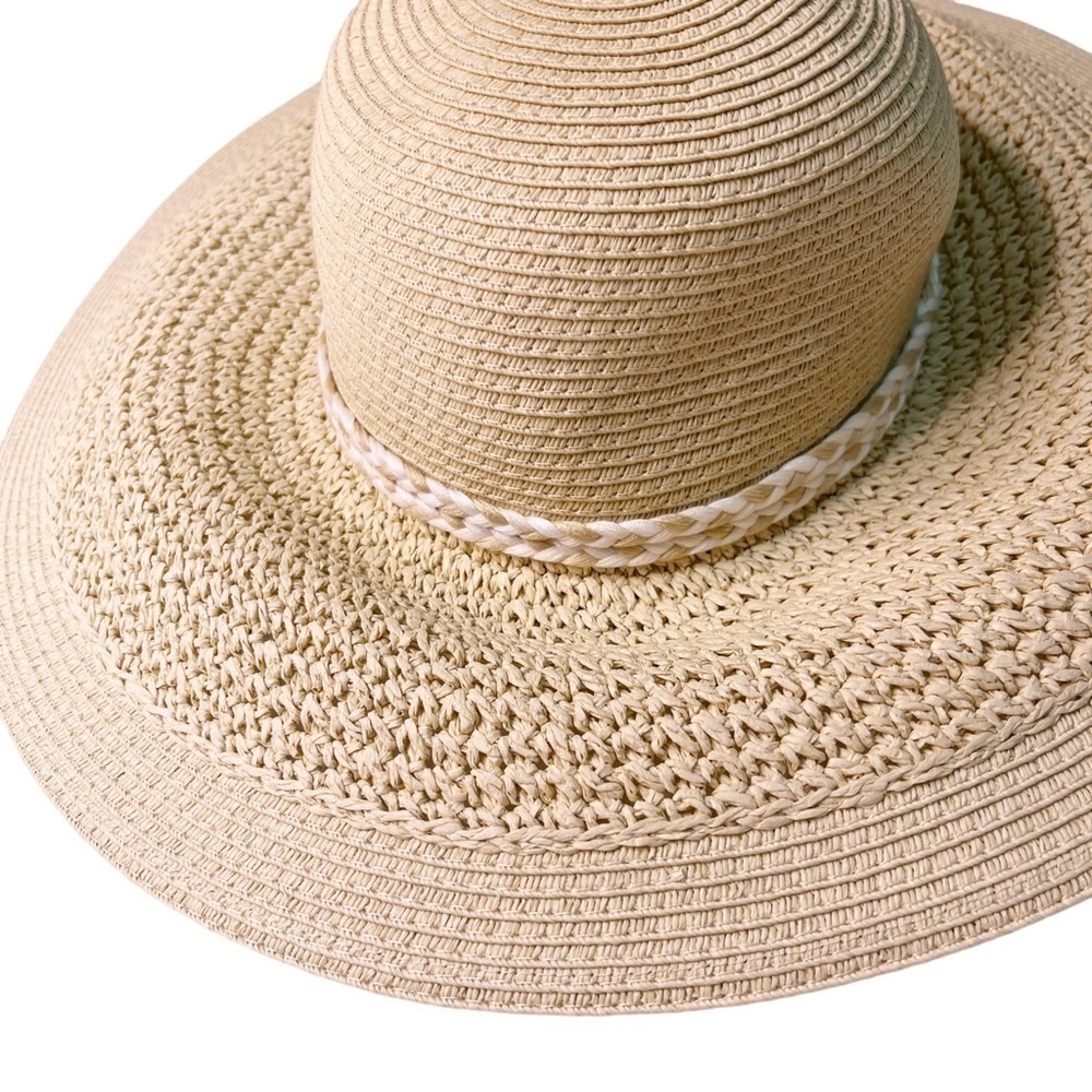 J. CREW Factory NWT Straw Floppy Hat with Wrapped Rope Size Small / Medium - Picture 5 of 13